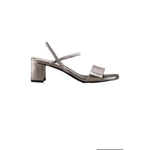 Jeffery Campbell Shoes Adapt Block Heel Sandals Pewter Women 9.5  New Dressy